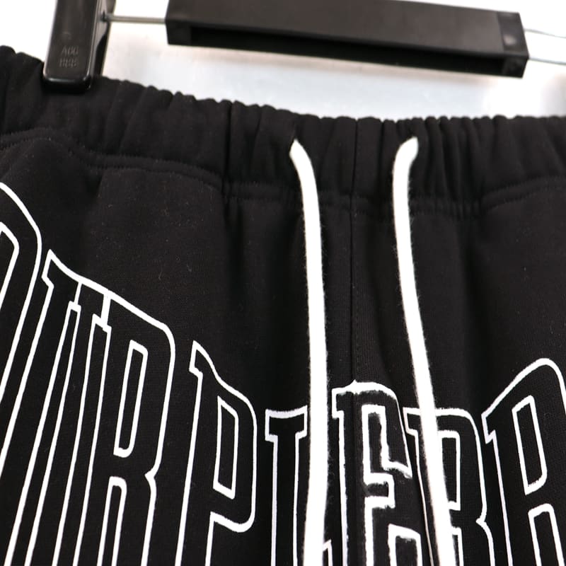 pu*re b*and classic letter print high street fleece shorts for men and women