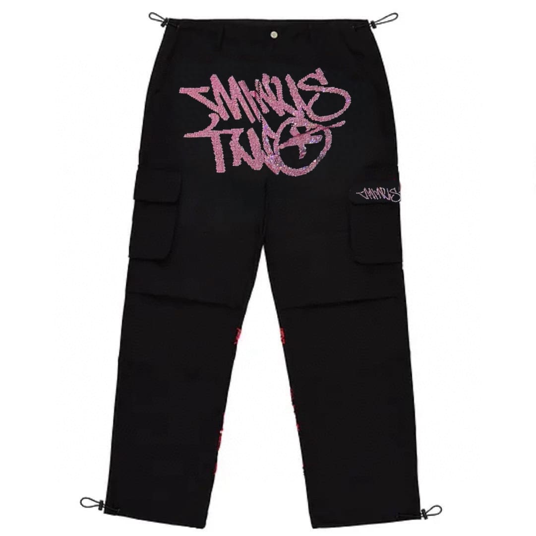 Minus Two Cargo Pants Casual Straight-Leg Loose Fit Hip Hop Star Style C