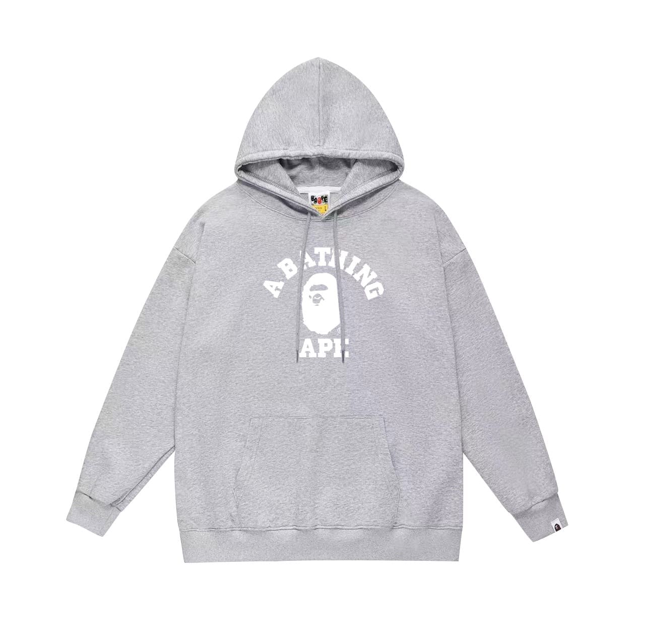BA Ape Head Logo Letter Print Hoodie Loose Fit for Men and Women