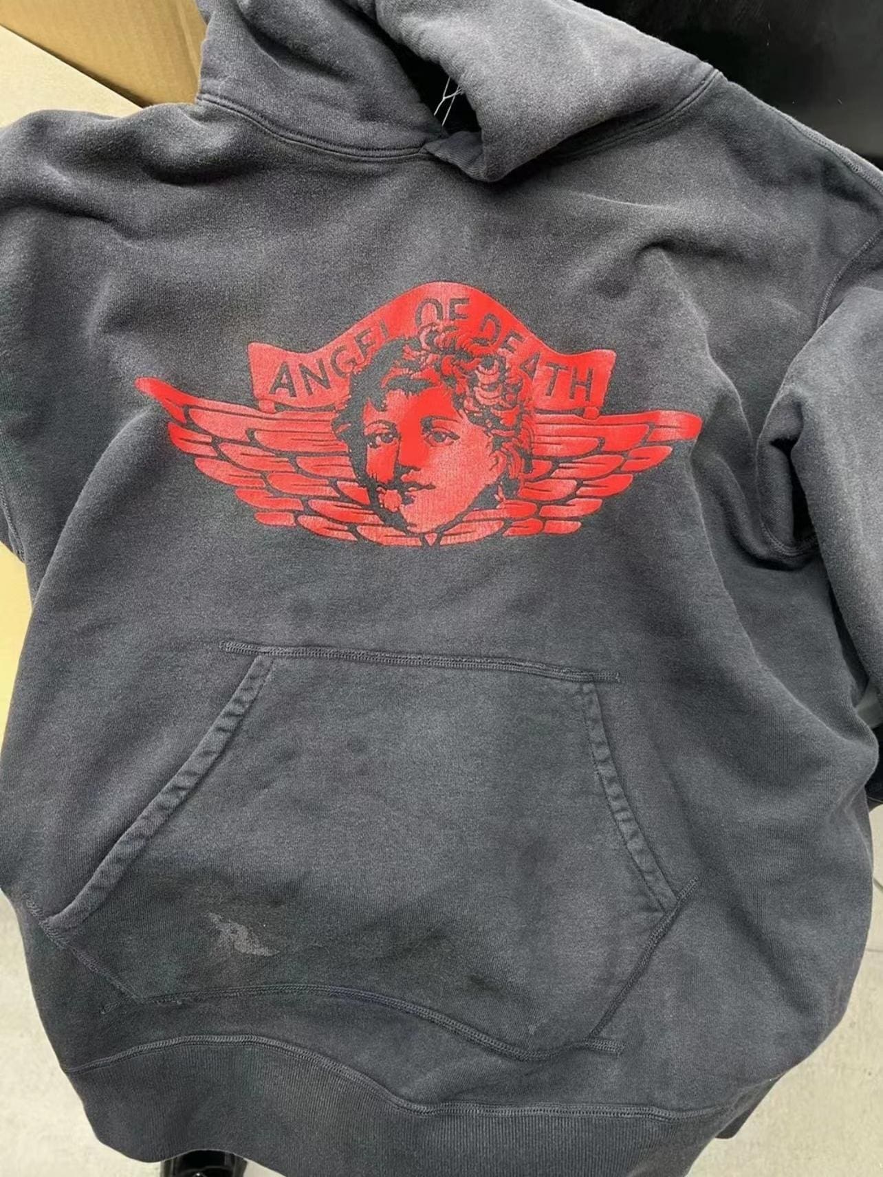 Saint Michael Washed Angel Pullover Hoodie for Men and Women