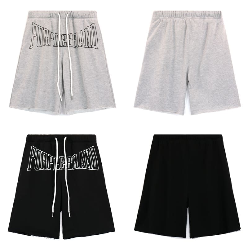 pu*re b*and classic letter print high street fleece shorts for men and women