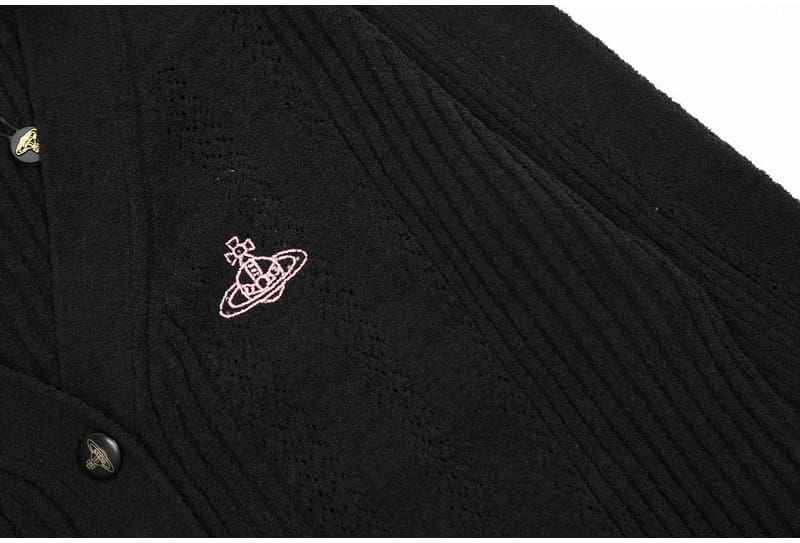 u1u1enne westwood short v-neck embroidered cardigan sweater for women