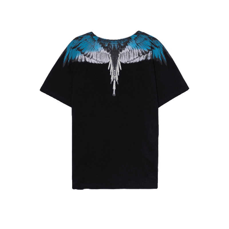 Marcelo Burlon MB gray and blue wings short sleeve t-shirt