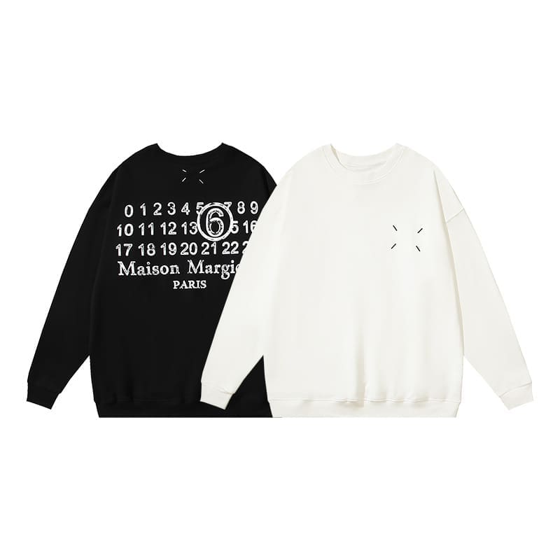 ma*s*n Ma*i*la mm6 round neck pure cotton long sleeve sweatshirt for men and women