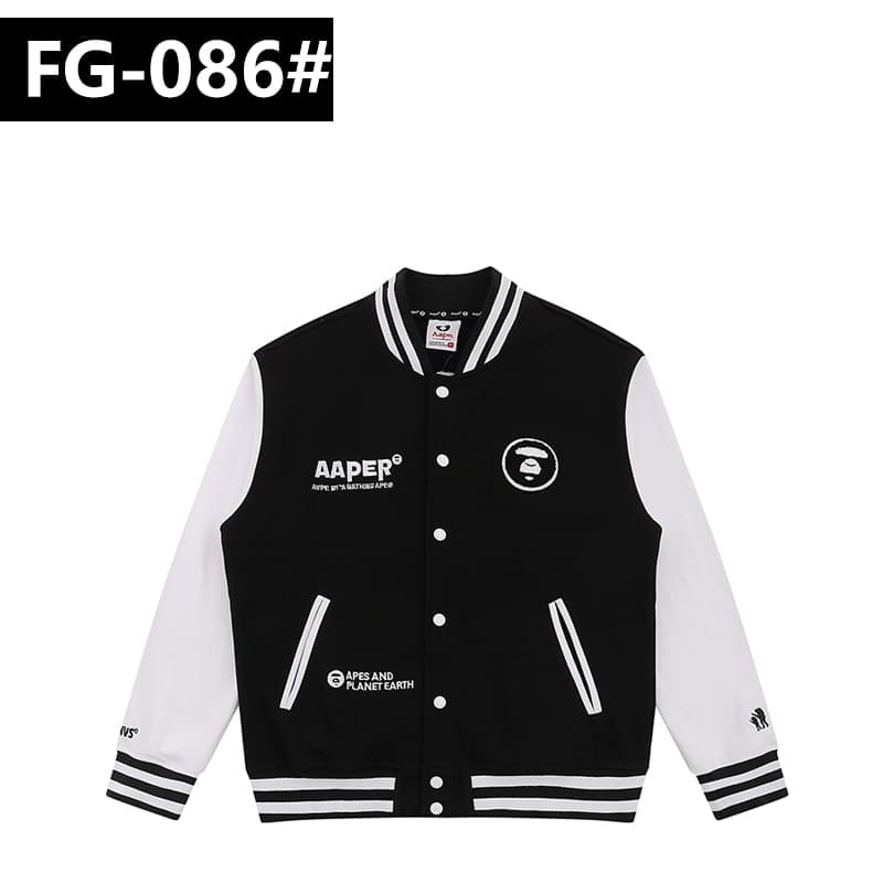 AAPE Military Style Baseball Jacket for Men and Women