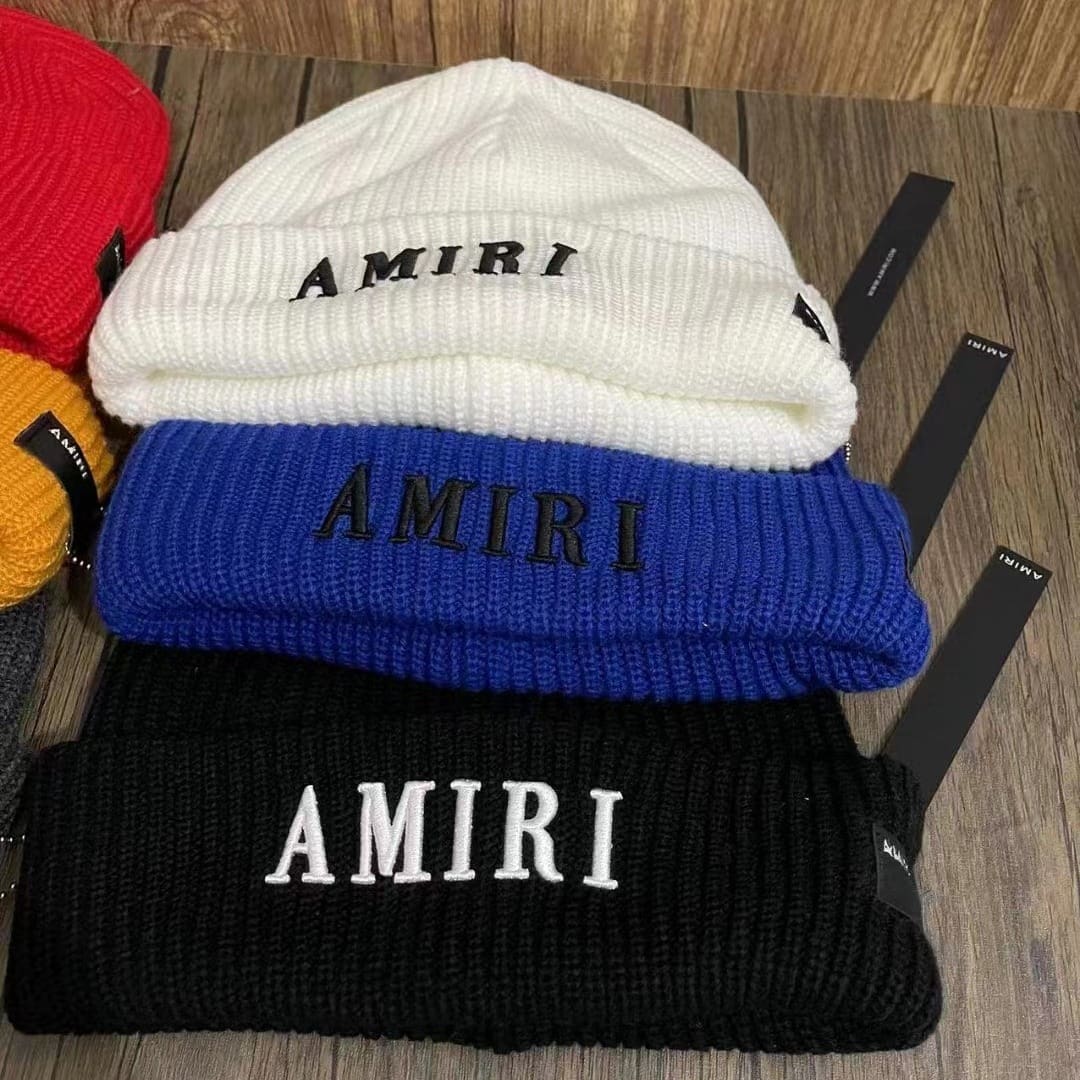 Amiri Embroidered Woolen Cap Knitted Hat for Men and Women