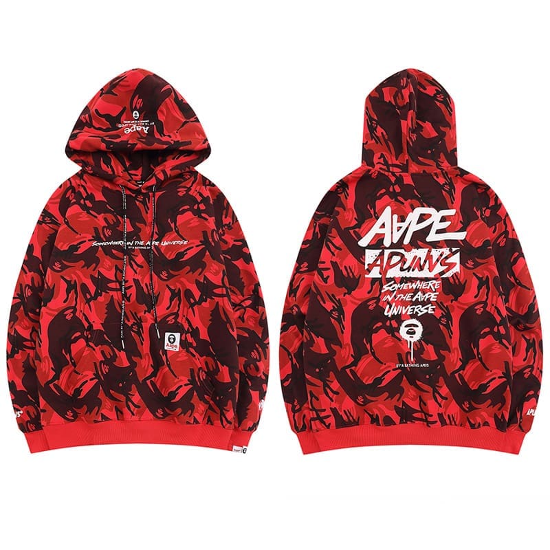 AAPE Cotton Terry Zip Cardigan Hoodie for Men and Women