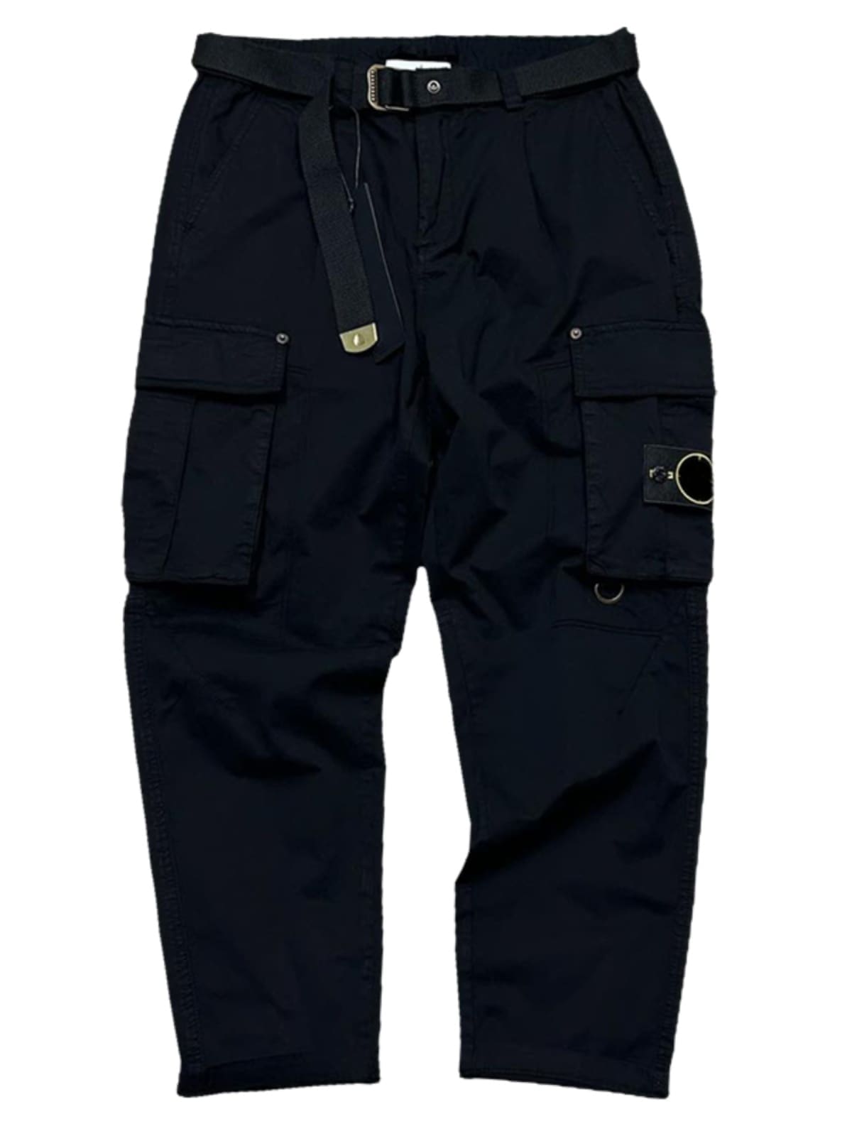 Stone Island Tapered Overalls with Three-Dimensional Pockets Washed Casual Pants