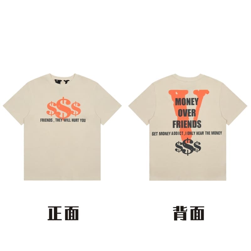 VLONE Large V Short Sleeve T-Shirt High Street Spring Summer Casual Wear