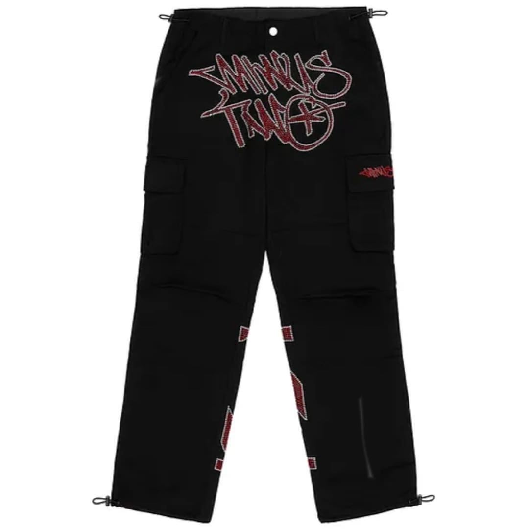 Minus Two Cargo Pants Casual Straight-Leg Loose Fit Hip Hop Star Style C