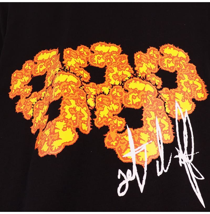 Denim Tears x Offset Flame Print Cotton Short Sleeve T-Shirt