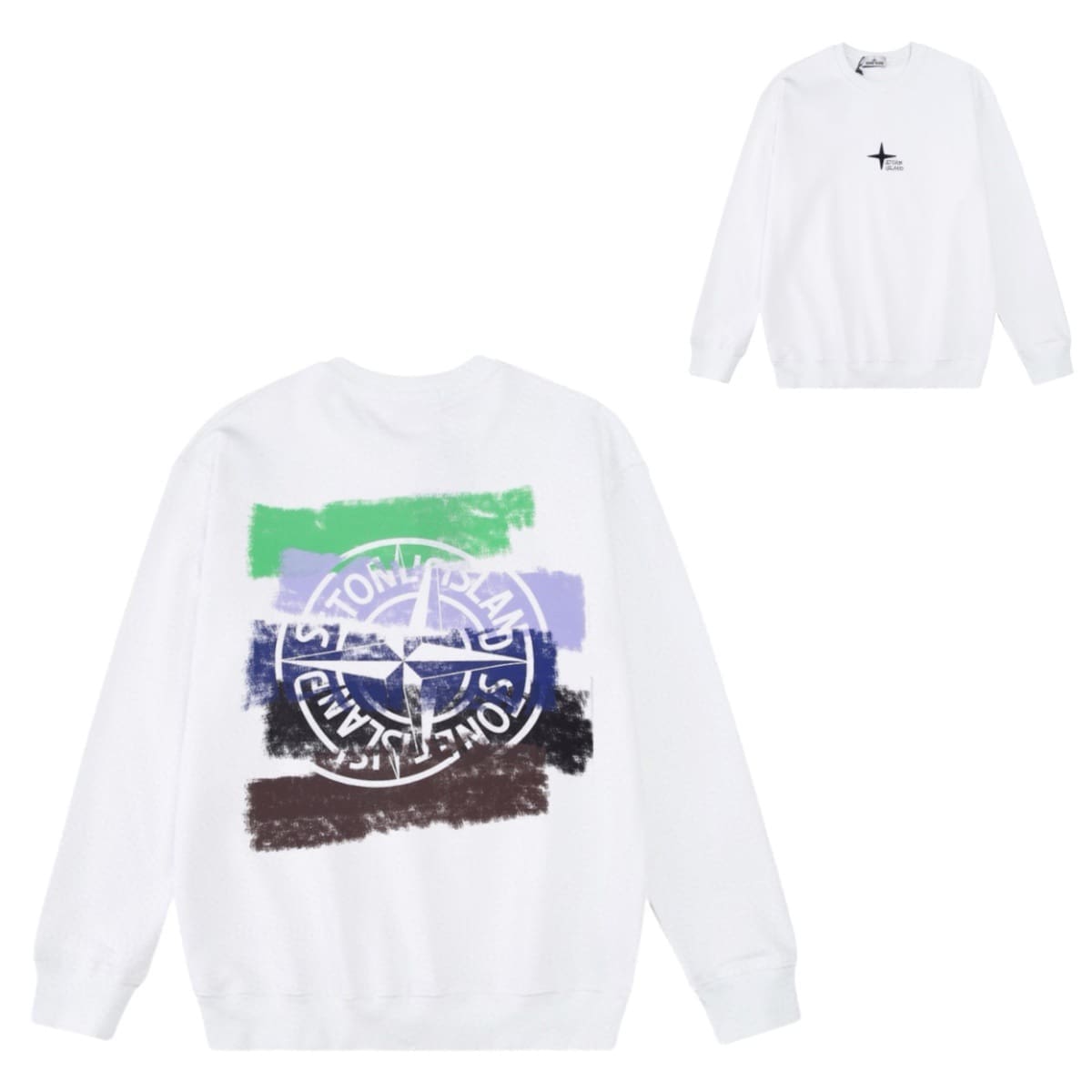 Stone Island Compass Logo Long Sleeve Minimalist Sweater