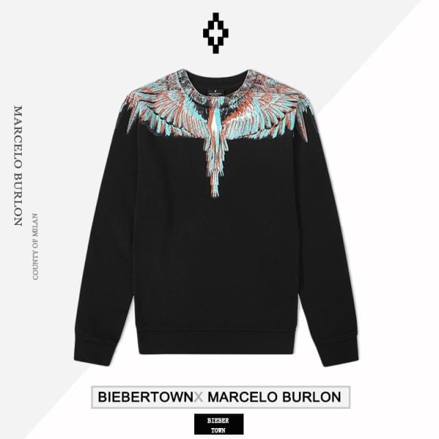 Marcelo Burlon MB new ghost phantom wings round neck sweater