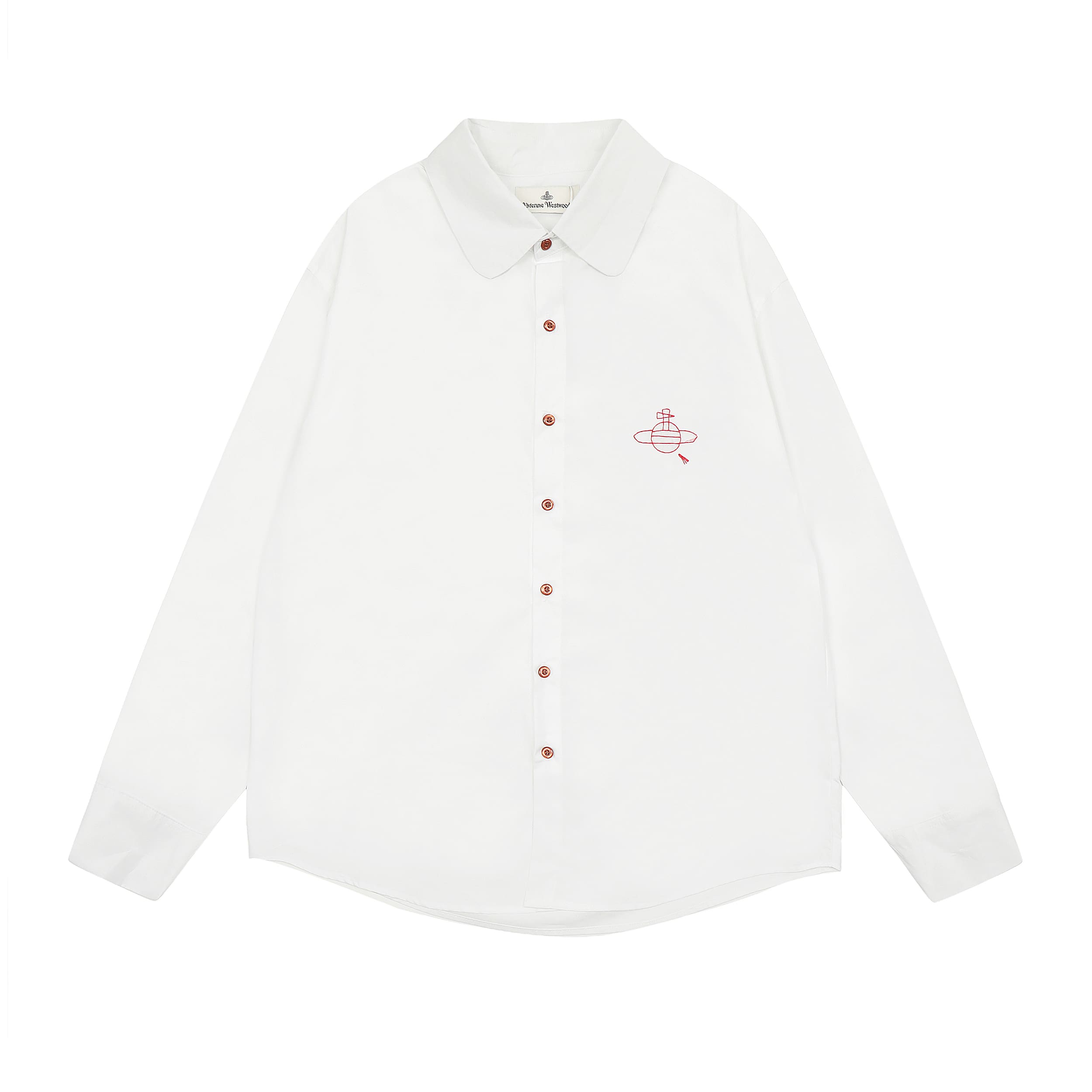 u1u1enne westwood saturn embroidery casual long sleeve shirt for women