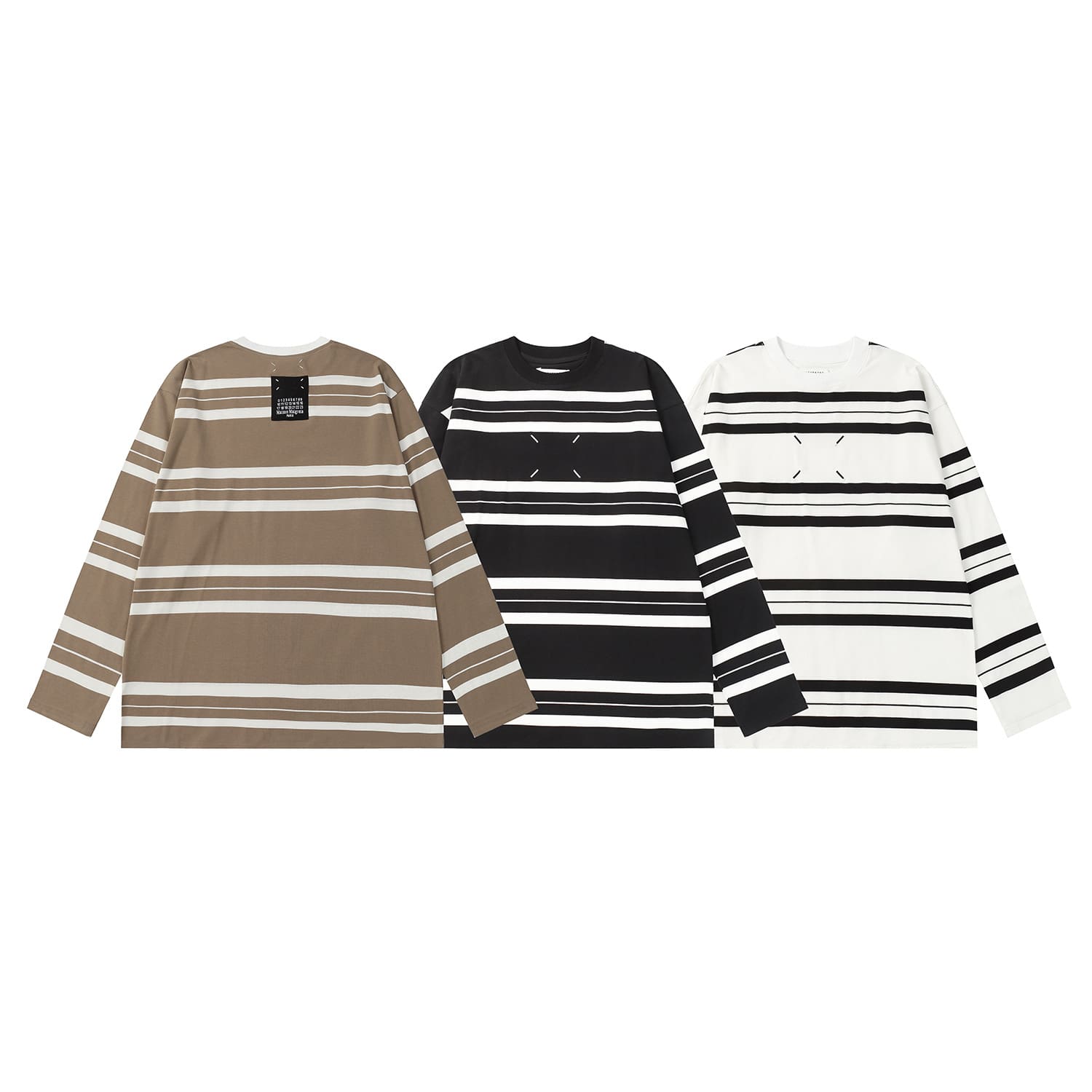 ma*s*n Ma*i*la mm6 cotton striped long sleeve t-shirt for men and women