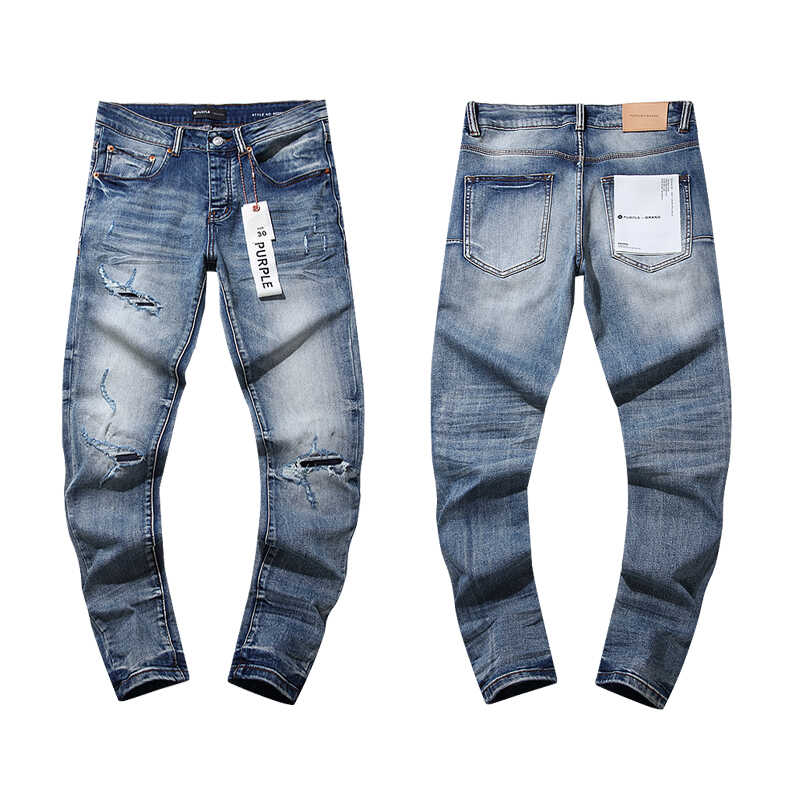 pu*re b*and distressed slim straight jeans american high street style