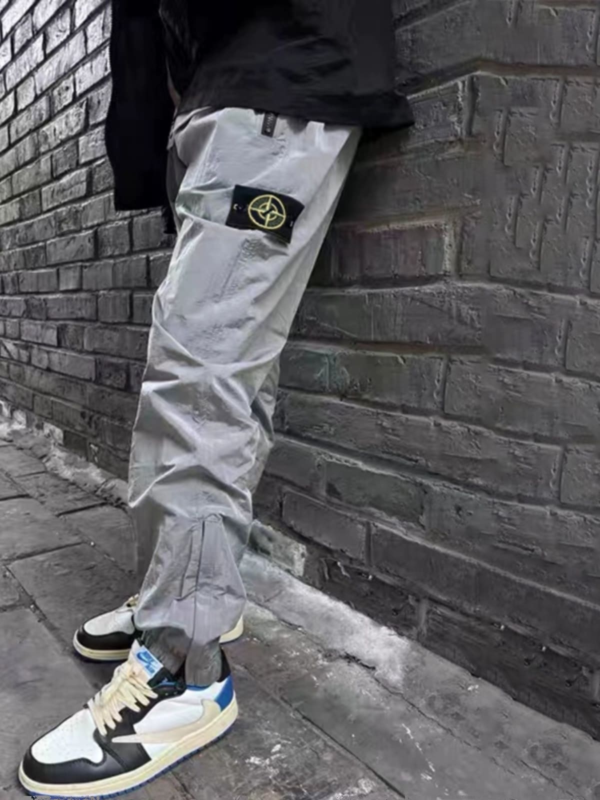 Stone Island Metal Nylon Ankle Banded Working Pants Men’s and Women’s High Street Functional Mesh Casual Trousers