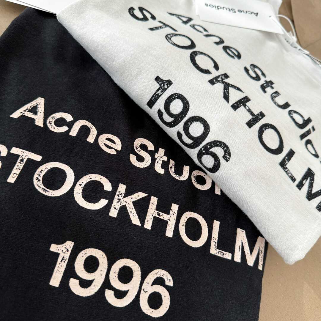 Top version AS 24SS 1996 series retro washed worn old version printed letter slub cotton long sleeve T-shirt