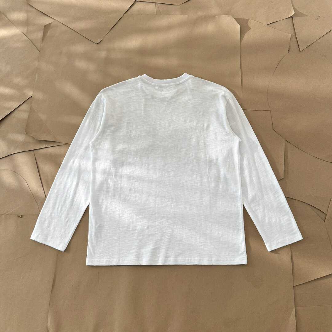 Top version AS 24SS 1996 series retro washed worn old version printed letter slub cotton long sleeve T-shirt