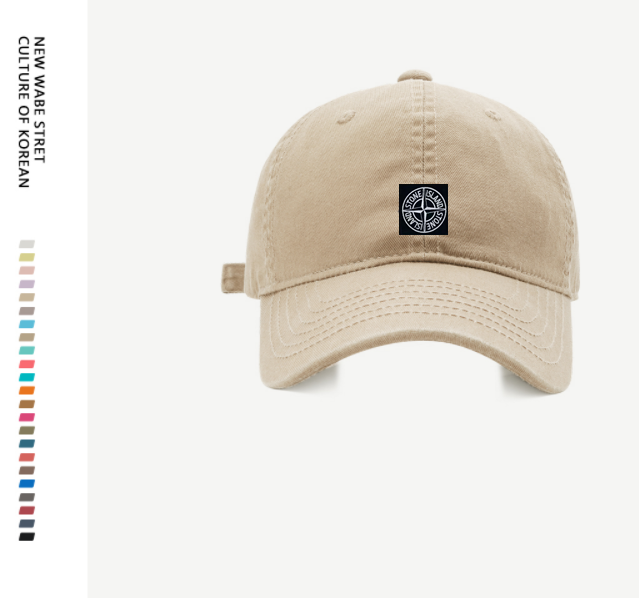 Genuine goods verified stone baseball cap compass embroidered peaked cap sun protection for men and women curved brim sun hat
