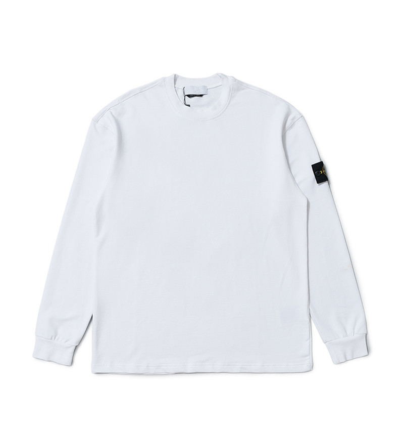 Stone 23FW basic style autumn and winter round neck sweater 330g retro washed loose-fitting solid color long sleeves T-shirt couple wear