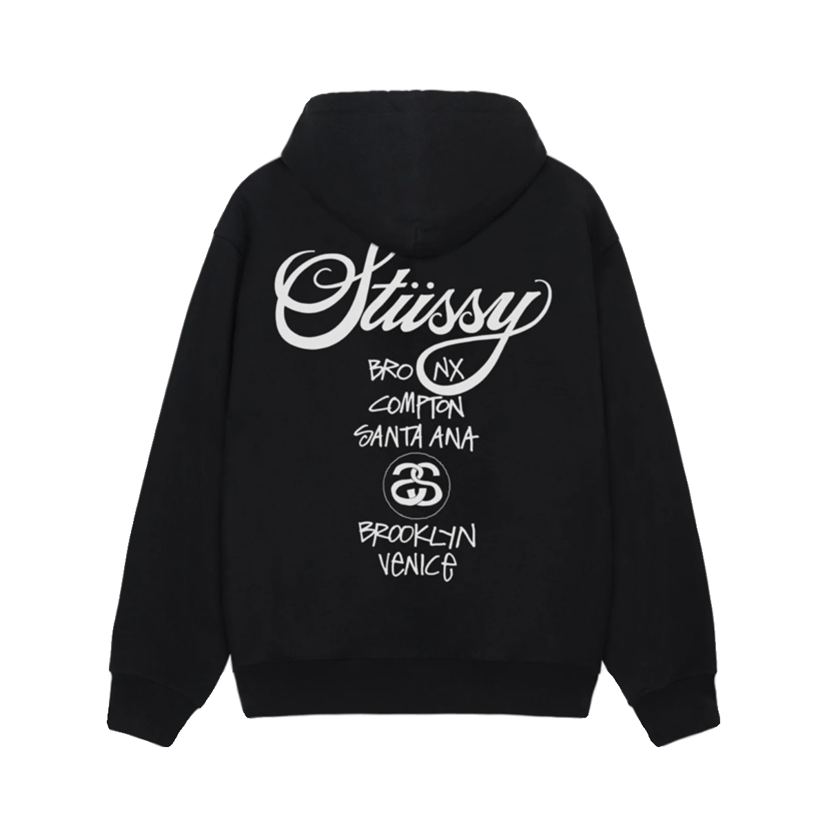 stussy world cruise zipper couple sweater stussy classic hooded men’s and women’s cardigan baggy coat fashion