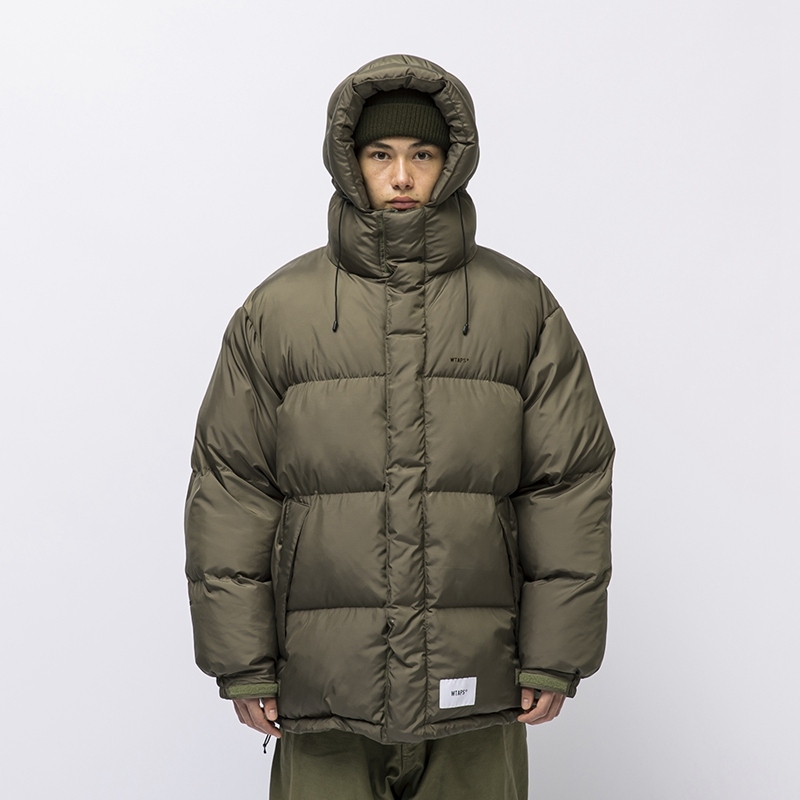 WTAPS mid-length down jacket Xishan Che Shawn Yue Japanese style white duck down thickened keep warm pure color hooded coat