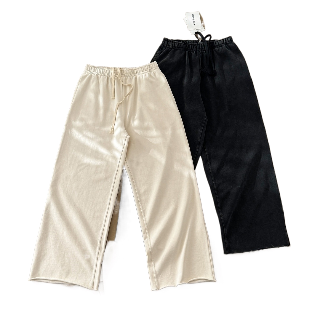 Top version AS 24SS autumn and winter New simple affixed cloth embroidered standard snow wash wide leg pants