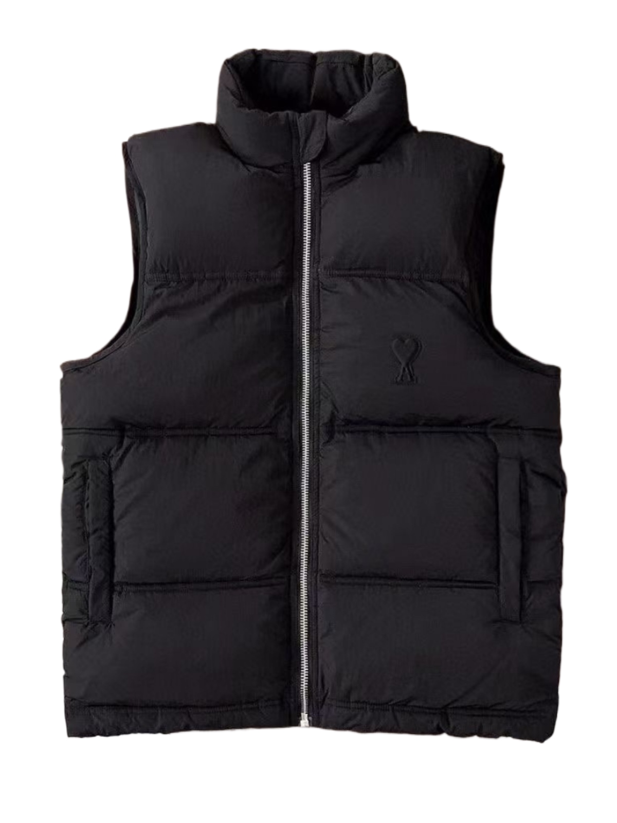 90 white duck down 2023 new ami vest love down jacket men’s and women’s black and white loose autumn and winter warm coat